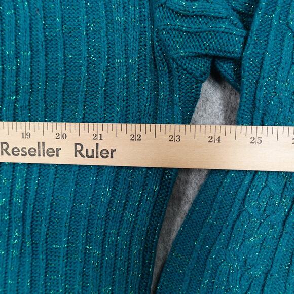 Vintage Diane von Furstenberg Sweater Womens M/L Color Authority Green Metallic - Picture 6 of 8